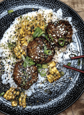Tskune Chicken Meatballs with Sticky Rice & Charred Corn - Craft & Spiced Rum Box