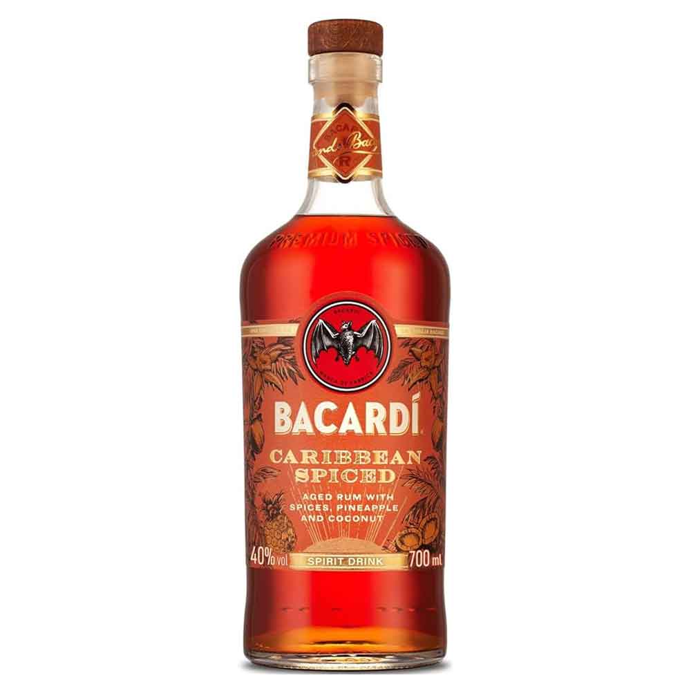Bacardi Caribbean Spiced Premium Rum 70cl 40% - Craft & Spiced Rum Box