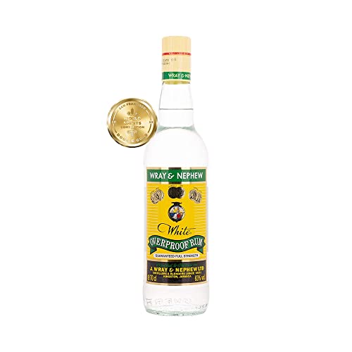 Wray and Nephew Rum 70 cl, 63% vol - White Overproof Jamaica Rum - Craft & Spiced Rum Box