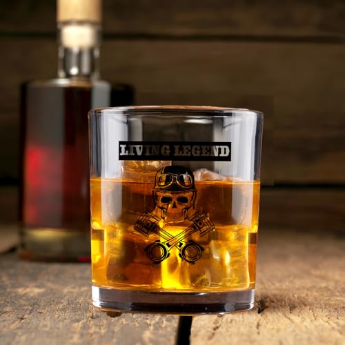Joymaking Whiskey Glasses Gifts for Men, Whisky Glass Skull, Personalised Whiskey Glass, Rum Glass for Men Women, Rum Glass Gifts for Men 310ml - Craft & Spiced Rum Box