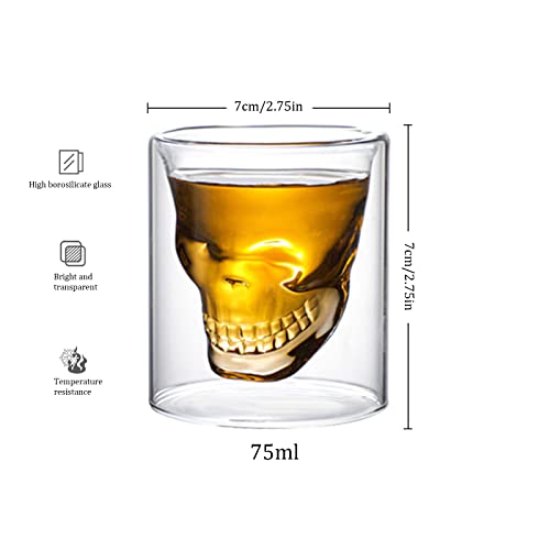 saijer Halloween Shot Glasses,Shot Glasses Skull Glass Set Skull Cup Skull Shot Glass Skull Glass Mugs Crystal Skeleton Beer Cup Coffee Water Wine Glasses Cool Drinking Glasses Whiskey Vodka 75ml*4 - Craft & Spiced Rum Box