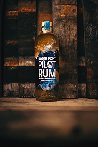 North Point Pilot Rum 70cl (40% ABV Alcohol) | Small Batch Caribbean Rum – Infused with Sugarcane and Molasses | Young Rum Cask Aged - Sustainable Spirits, Hand - Crafted in Scotland - Craft & Spiced Rum Box