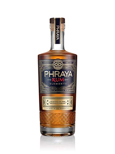 PHRAYA Elements, Premium Gold Rum, Aged in Oak Barrels, Crafted In Central West Region of The Kingdom of Thailand, Gentle Spices, Leaving a Warm Lingering Finish, 40% vol, 70 cl - Craft & Spiced Rum Box
