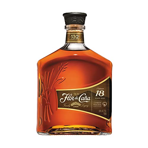 Flor de Caña 18 Year Rum, 70cl 40% ABV & Flor de Caña 12 Year Rum, 70cl 40% ABV - Craft & Spiced Rum Box