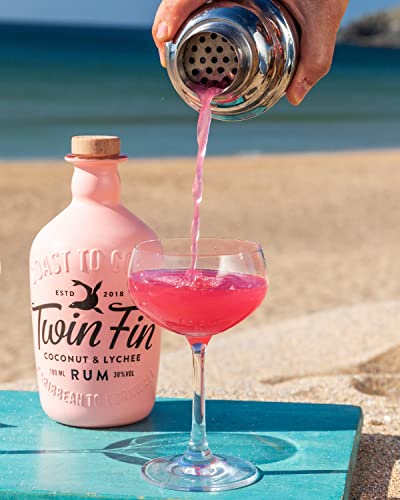 Twin Fin Coconut & Lychee Rum, 70cl & Twin Fin Pineapple & Pink Grapefruit Rum, 70cl - Craft & Spiced Rum Box