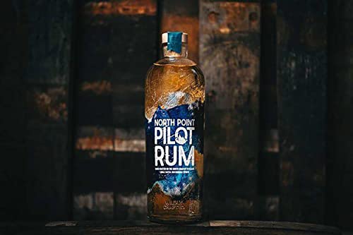 North Point Pilot Rum 70cl (40% ABV Alcohol) | Small Batch Caribbean Rum – Infused with Sugarcane and Molasses | Young Rum Cask Aged - Sustainable Spirits, Hand - Crafted in Scotland - Craft & Spiced Rum Box
