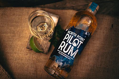 North Point Pilot Rum 70cl (40% ABV Alcohol) | Small Batch Caribbean Rum – Infused with Sugarcane and Molasses | Young Rum Cask Aged - Sustainable Spirits, Hand - Crafted in Scotland - Craft & Spiced Rum Box