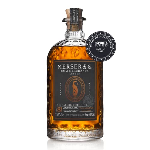 Merser & Co. Double Barrel Rum 70cl | A Masterful Blend of Caribbean Rums 43.1% ABV & NEW Merser & Co. Signature Rum 70cl | An Exquisite Blend of Caribbean Rums | Aged up to 8 years |40.2% ABV - Craft & Spiced Rum Box