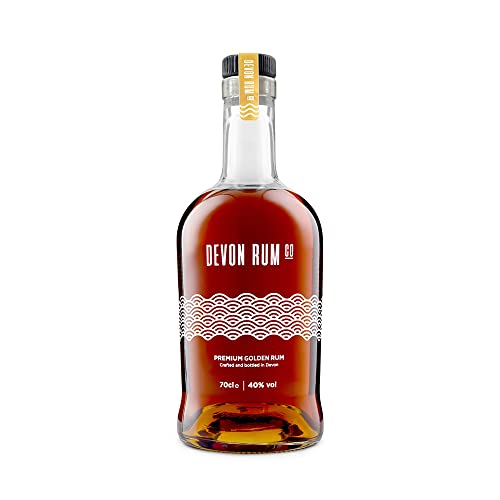 Devon Rum Co Premium Golden Rum | Hand - Crafted Using a Unique Blend of Caribbean Rums and Soft Devon Spring Water | 40% ABV | 70cl - Craft & Spiced Rum Box