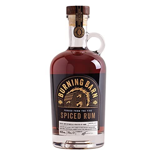 Burning Barn Rum - Spiced Rum - 70cl - 40% ABV - Notes Of Coconut, Vanilla, Molasses - Free From Artificial Flavouring - Enhance Your Drinks Cabinet - The Perfect Present - Craft & Spiced Rum Box