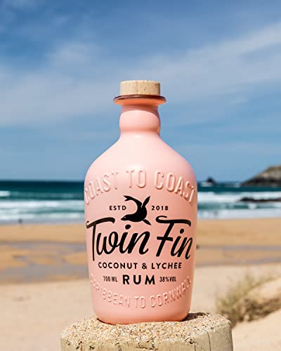 Twin Fin Coconut & Lychee Rum, 70cl & Twin Fin Pineapple & Pink Grapefruit Rum, 70cl - Craft & Spiced Rum Box