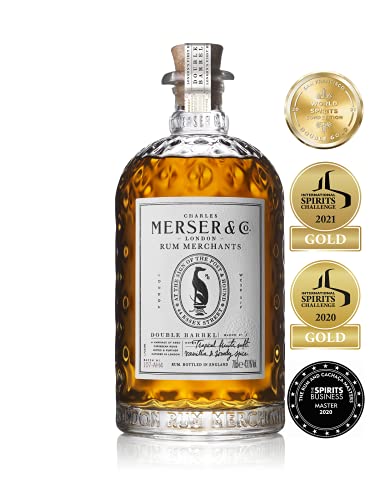 Merser & Co. Double Barrel Rum 70cl | A Masterful Blend of Caribbean Rums 43.1% ABV & NEW Merser & Co. Signature Rum 70cl | An Exquisite Blend of Caribbean Rums | Aged up to 8 years |40.2% ABV - Craft & Spiced Rum Box