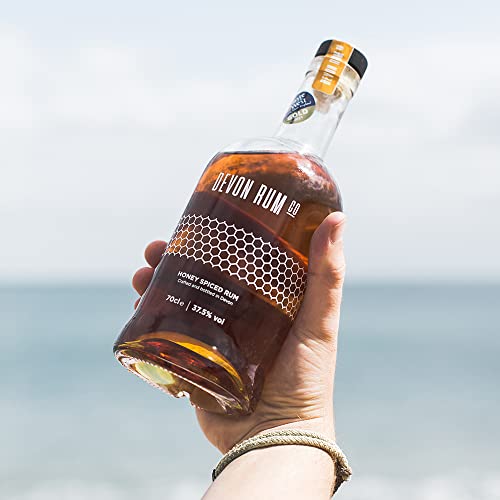 Devon Rum Co. Honey Spiced Rum | Hand - Crafted with Exotic Caribbean Rums, Fresh Devon Honey, Subtle Spices and Citrus | 37.5% ABV | 70cl - Craft & Spiced Rum Box