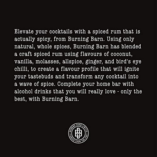 Burning Barn Rum - Spiced Rum - 70cl - 40% ABV - Notes Of Coconut, Vanilla, Molasses - Free From Artificial Flavouring - Enhance Your Drinks Cabinet - The Perfect Present - Craft & Spiced Rum Box