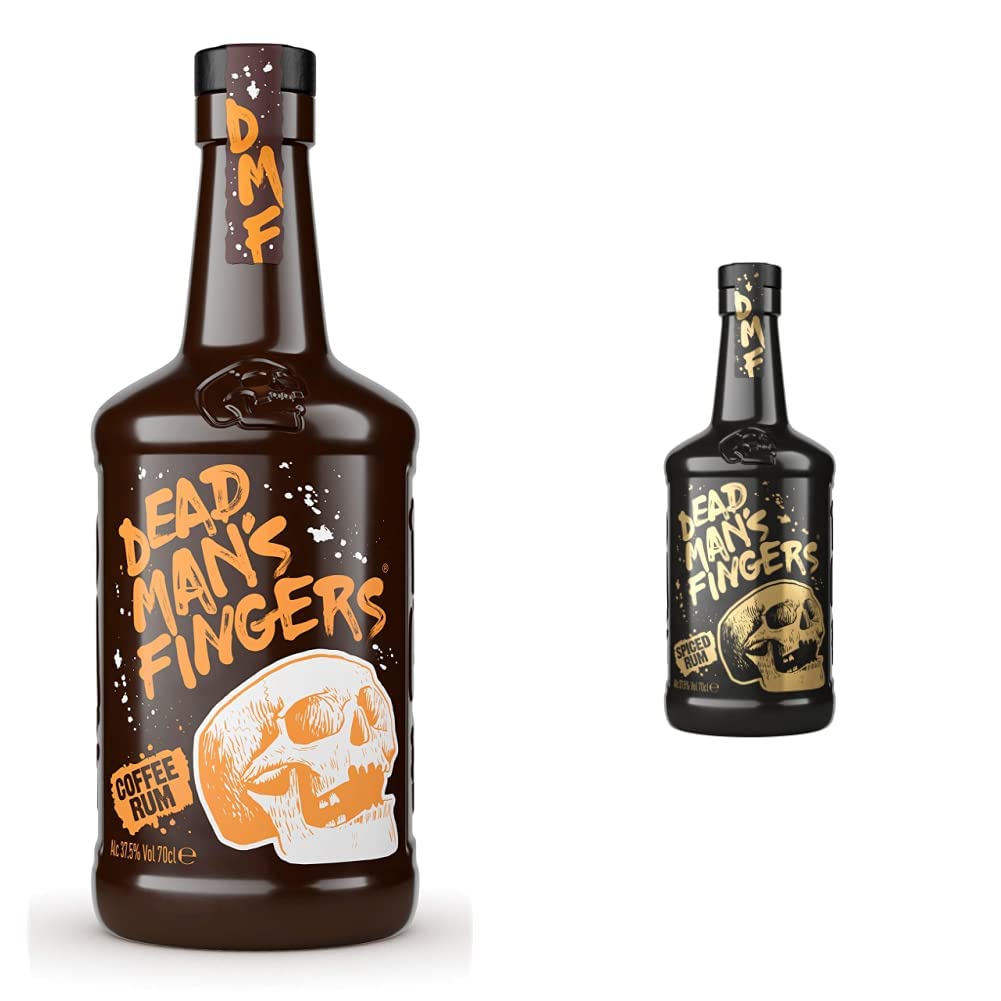 Dead Man's Fingers Coffee Rum 70cl & Spiced Rum, 70cl (Packaging may vary) - Craft & Spiced Rum Box