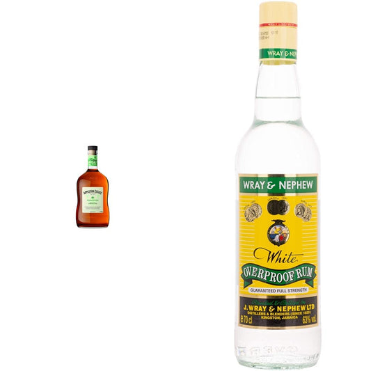 Appleton Estate Signature Jamaica Rum, 70cl & Wray and Nephew Rum 70 cl, 63% vol - White Overproof Jamaica Rum - Craft & Spiced Rum Box