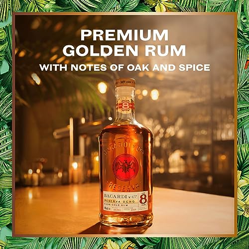 BACARDÍ Reserva 8 Year Old, Premium Caribbean Rum, Barrel Aged 8 Years in Oak Casks Under the Caribbean Sun, 40% ABV, 70cl / 700ml - Craft & Spiced Rum Box