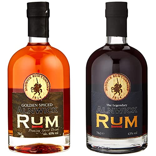 Alnwick Rum Golden Spiced Rum, 70 cl & The Legendary Dark Rum, 70 cl - Craft & Spiced Rum Box