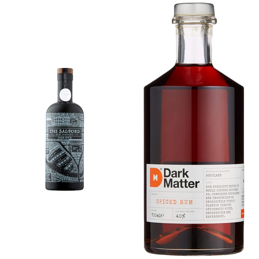 The Salford Dark Spiced Rum, 70cl & Dark Matter Spiced Rum, 70 cl - Craft & Spiced Rum Box