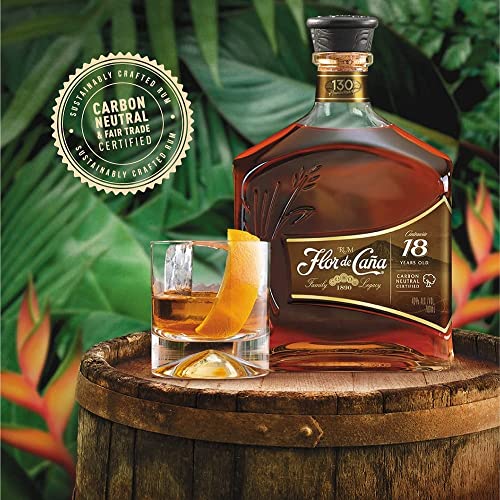 Flor de Caña 18 Year Rum, 70cl 40% ABV & Flor de Caña 12 Year Rum, 70cl 40% ABV - Craft & Spiced Rum Box