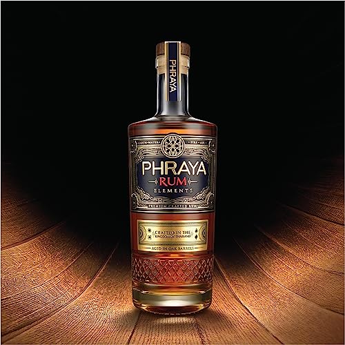 PHRAYA Elements, Premium Gold Rum, Aged in Oak Barrels, Crafted In Central West Region of The Kingdom of Thailand, Gentle Spices, Leaving a Warm Lingering Finish, 40% vol, 70 cl - Craft & Spiced Rum Box