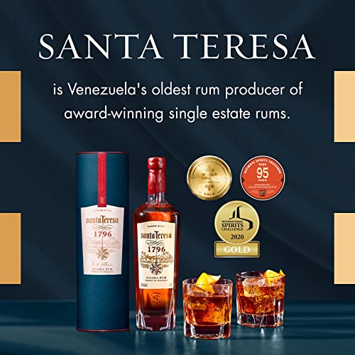 SANTA TERESA 1796 Venezuela Solera Rum, 40% ABV, 70cL / 700mL - Craft & Spiced Rum Box