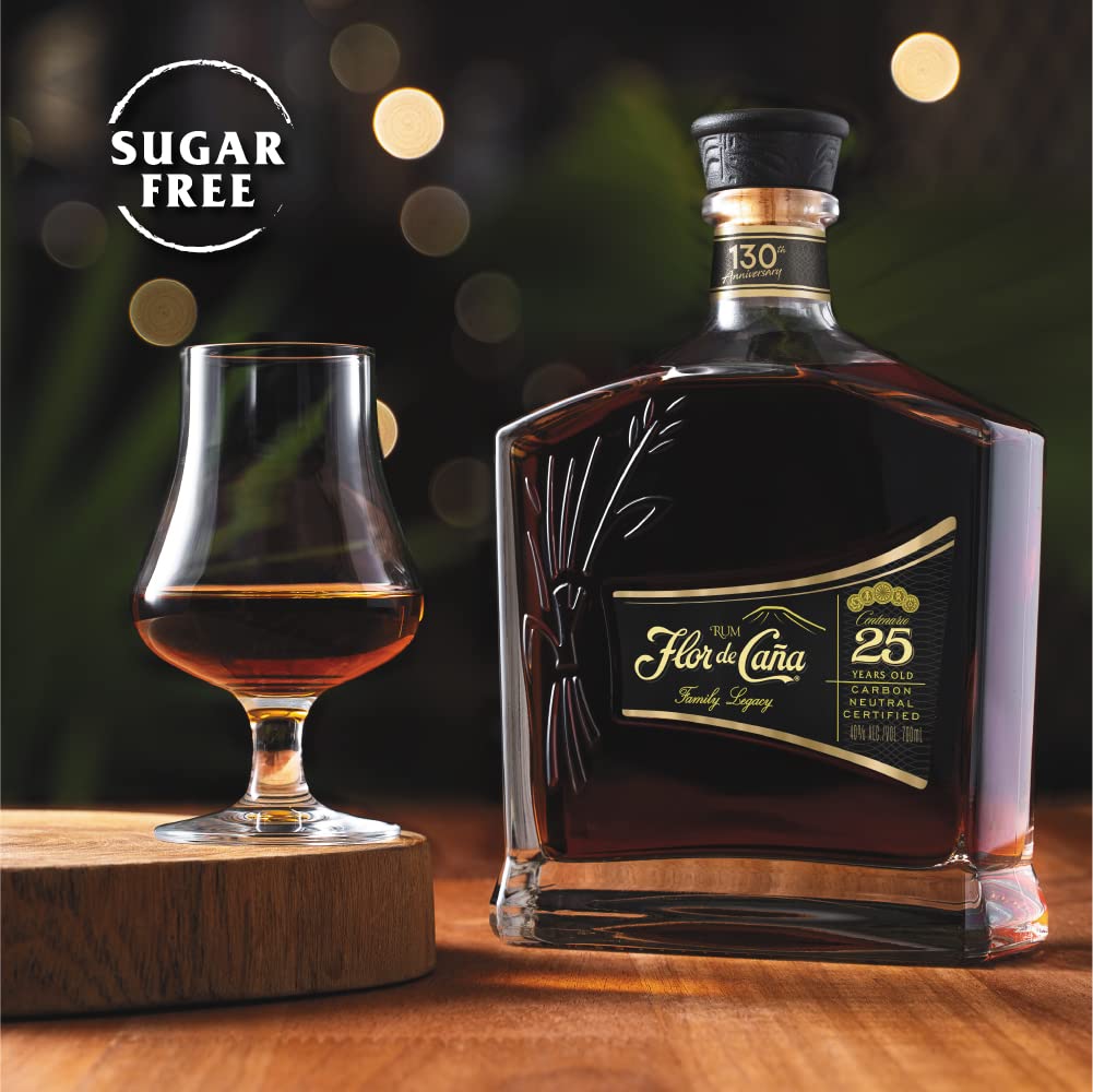 Flor de Caña 25 Year Rum, 70cl 40% ABV - Craft & Spiced Rum Box