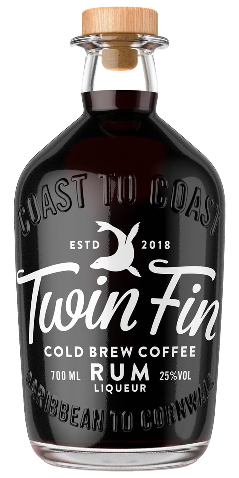 Twin Fin Spiced Golden Rum, 70 cl & Twin Fin Cold Brew Coffee Rum Liqueur, 70cl - Craft & Spiced Rum Box