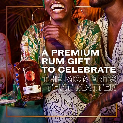 BACARDÍ Reserva 8 Year Old, Premium Caribbean Rum, Barrel Aged 8 Years in Oak Casks Under the Caribbean Sun, 40% ABV, 70cl / 700ml - Craft & Spiced Rum Box