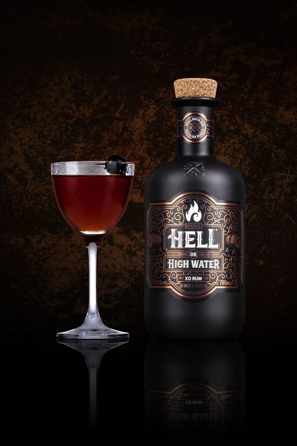 HELL OR HIGH WATER XO Premium Dark Rum with Gift Tube 70cl - Craft & Spiced Rum Box