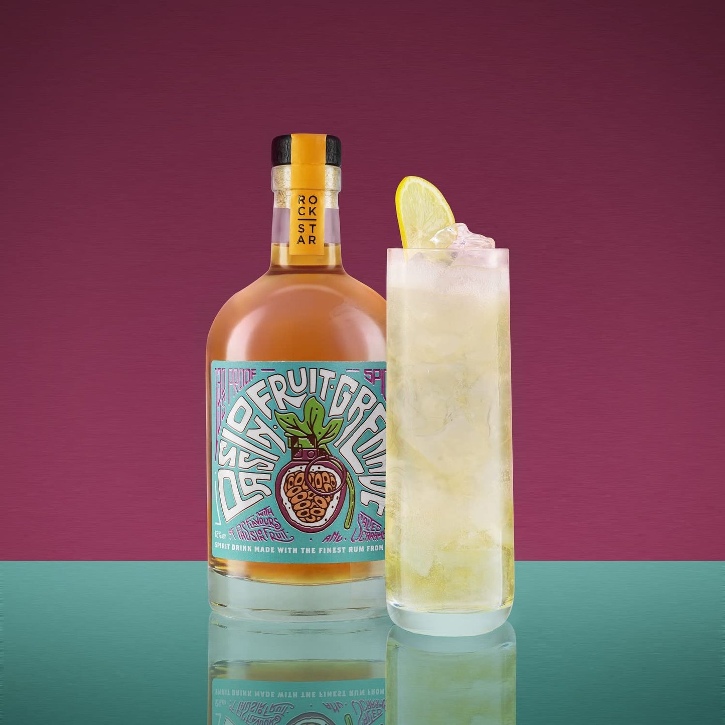 Rockstar Spirits Pineapple Grenade Premium Overproof Spiced Rum 50cl, 65% ABV & Passionfruit Grenade Premium Overproof Spiced Rum 50cl, 65% ABV - Craft & Spiced Rum Box