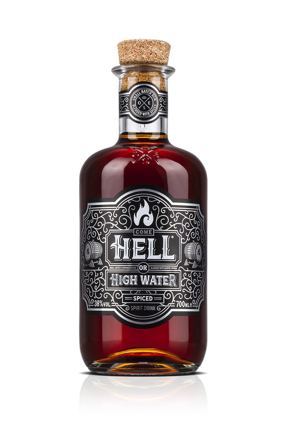 HELL OR HIGH WATER Spiced Rum, 70 cl & The Bush Rum Co. Original Spiced Rum With Tropical Notes | 100% Recycled Bottle/Recyclable Pack| 37.5% ABV 70cl - Craft & Spiced Rum Box