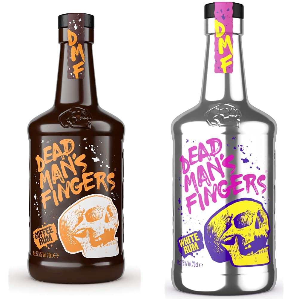 Dead Man's Fingers Coffee Rum 70cl & Dead Man's Fingers White Rum, 70cl - Craft & Spiced Rum Box