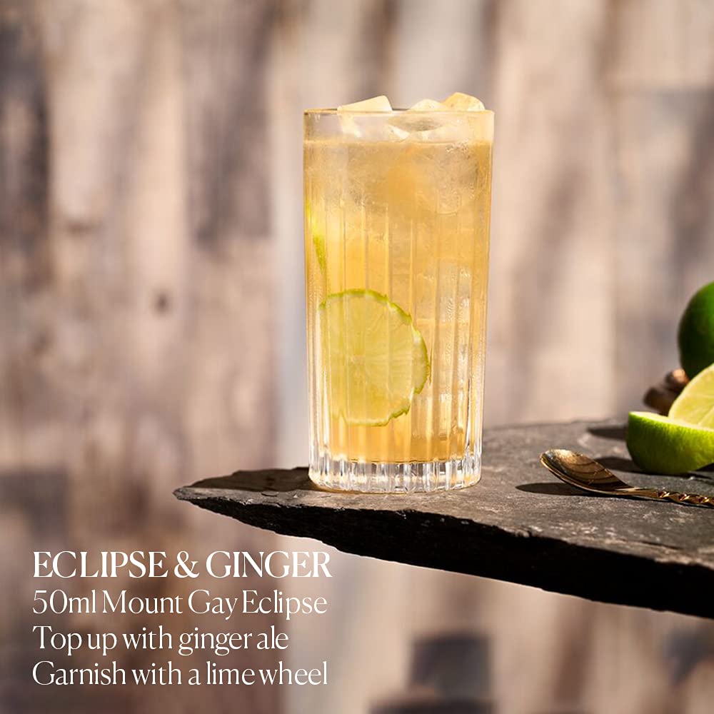Mount Gay "Rum & Ginger" Cocktail Bundle 24 serves - Mount Gay Eclipse Barbados Golden Rum 70cl & Fever - Tree Refreshingly Light Ginger Ale 8 x 150ml (Pack of 3, Total 24 cans) - Craft & Spiced Rum Box