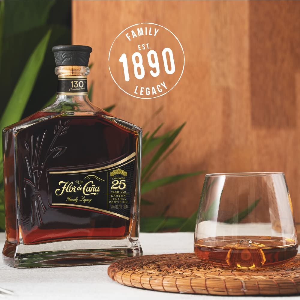 Flor de Caña 25 Year Rum, 70cl 40% ABV - Craft & Spiced Rum Box