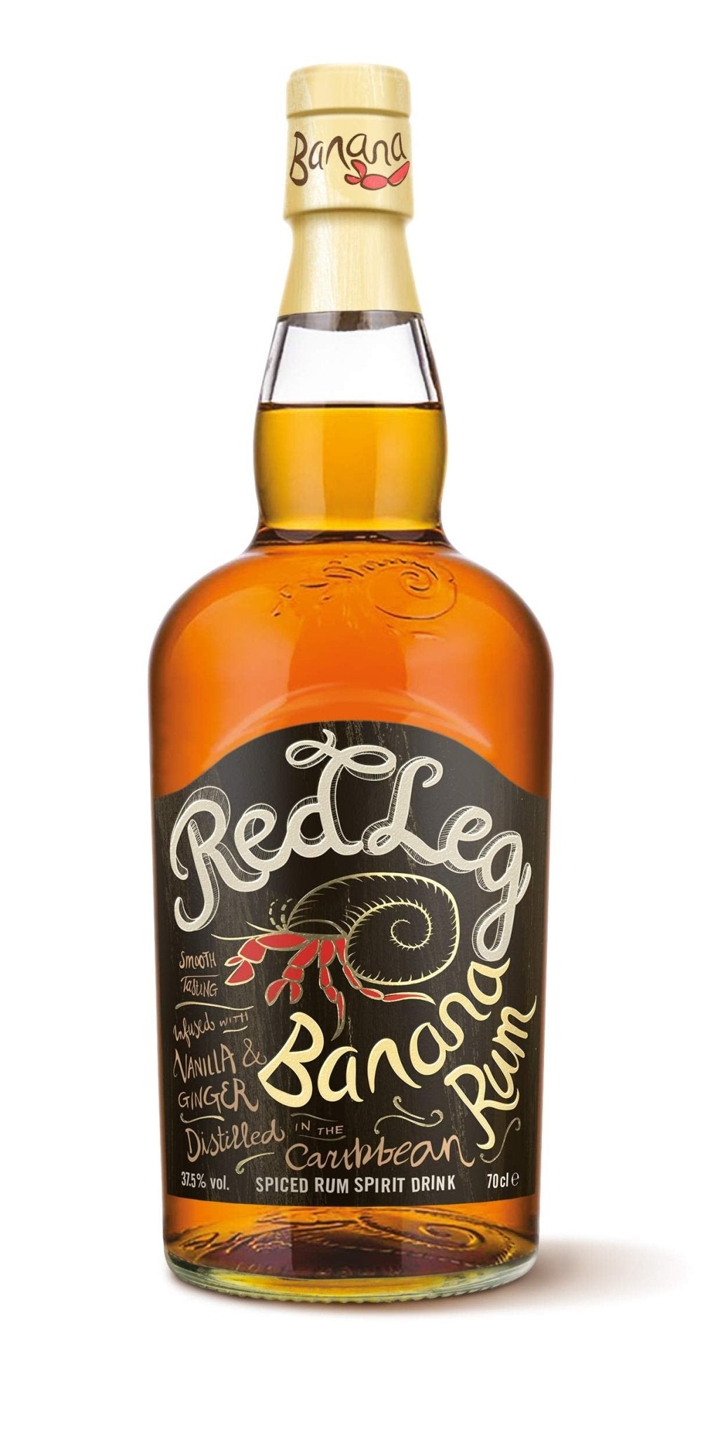 RedLeg Banana Rum - Premium aged Caribbean rum infused with banana, 70cl & Spiced Rum, 70 cl - Craft & Spiced Rum Box