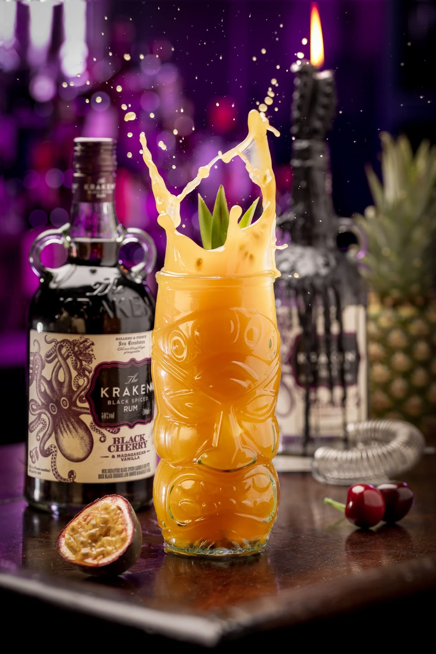 Kraken Black Cherry and Madagascan Vanilla Black Spiced Rum 70cl - Craft & Spiced Rum Box