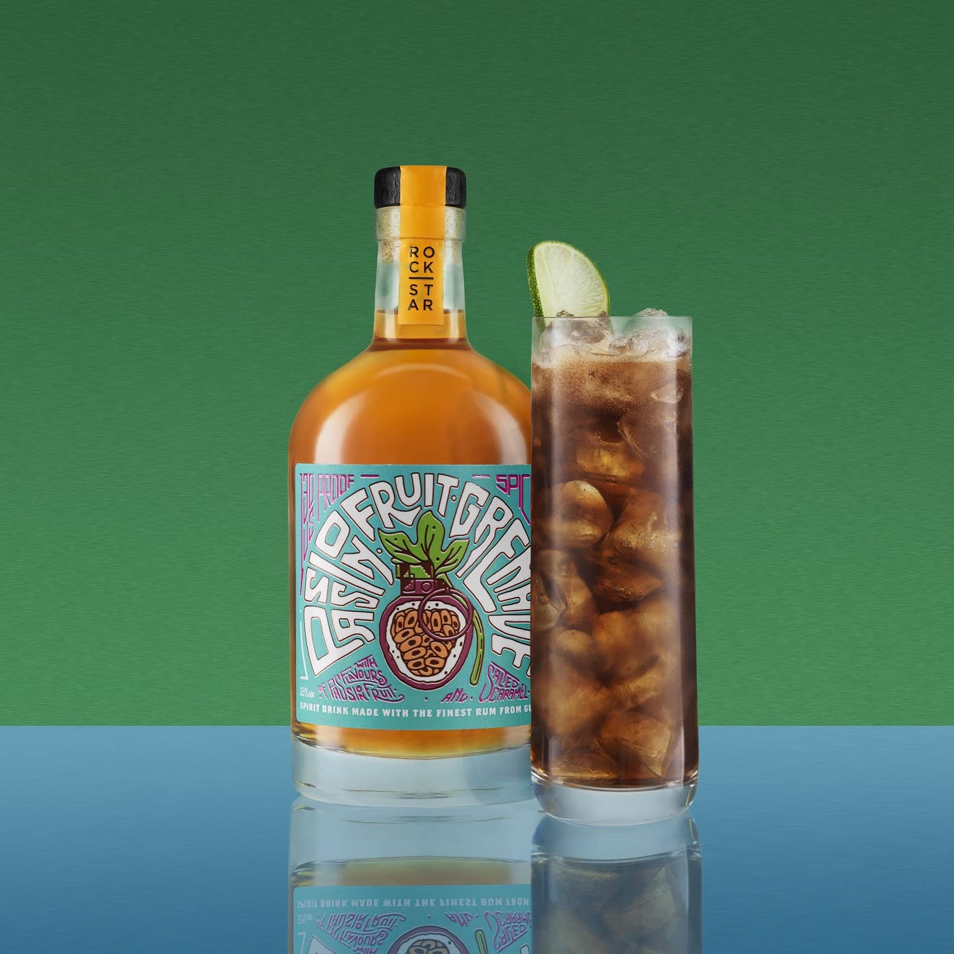 Rockstar Spirits Pineapple Grenade Premium Overproof Spiced Rum 50cl, 65% ABV & Passionfruit Grenade Premium Overproof Spiced Rum 50cl, 65% ABV - Craft & Spiced Rum Box