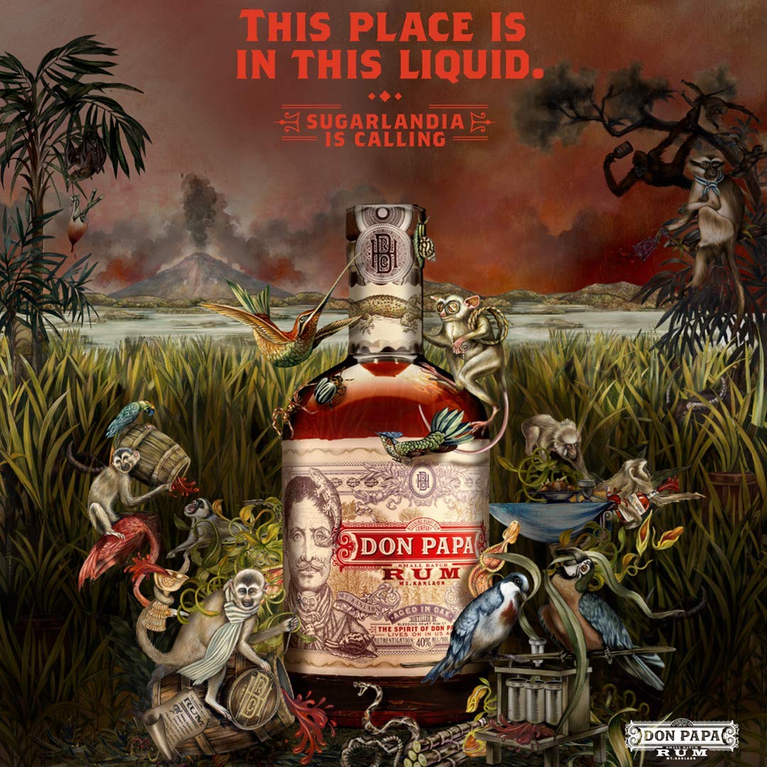 Don Papa Rum 70cl - 40% ABV Dark Aged Sipping Rum: Distilled in Sugarlandia, Philippines | Expertly Matured in American Oak | Great for Cocktails - Craft & Spiced Rum Box