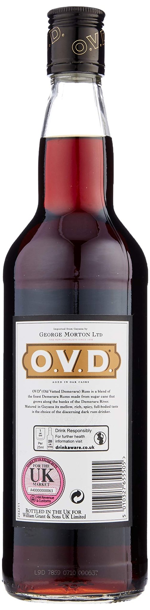 O.V.D Demerara Rum, 70 cl - Craft & Spiced Rum Box