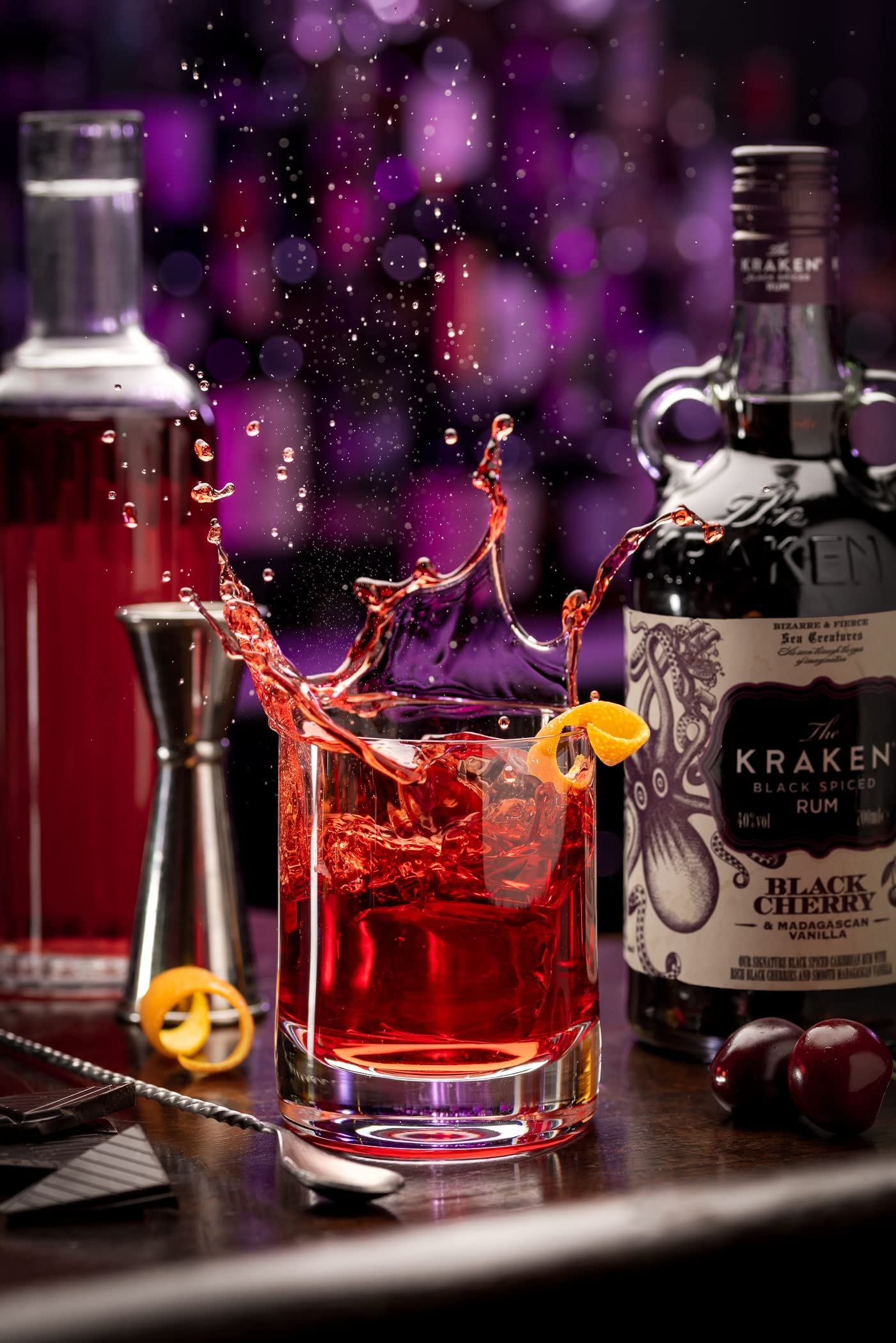 Kraken Black Cherry and Madagascan Vanilla Black Spiced Rum 70cl - Craft & Spiced Rum Box