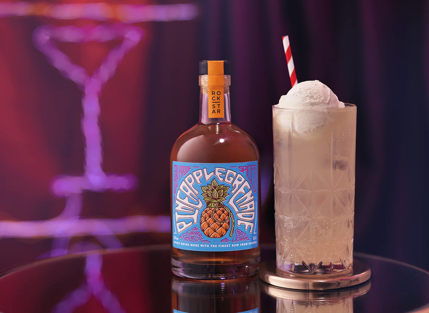 Rockstar Spirits Two Swallows Citrus and Salted Caramel Premium Spiced Rum 50cl, 38% ABV & Pineapple Grenade Premium Overproof Spiced Rum 50cl, 65% ABV - Craft & Spiced Rum Box