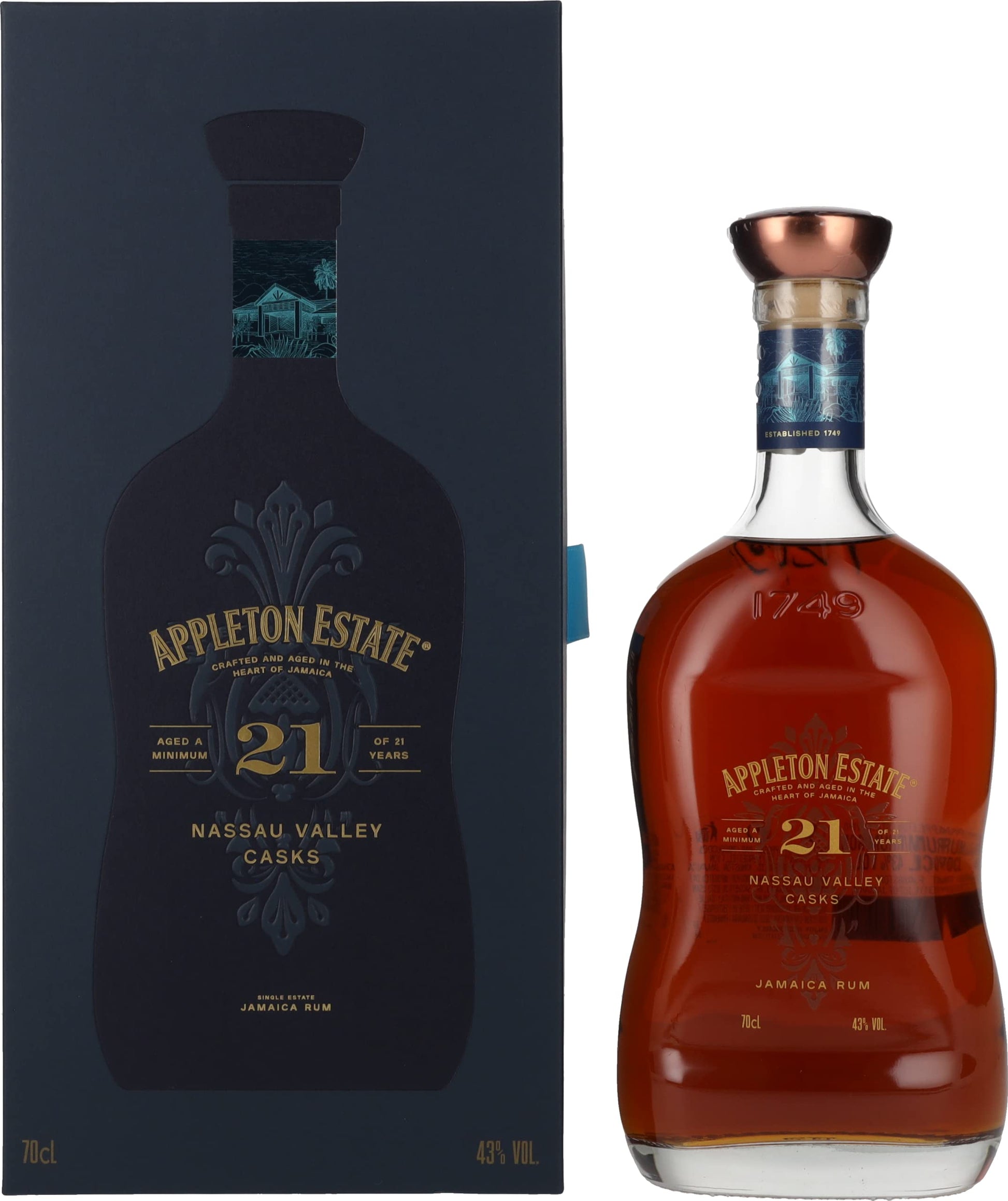 Appleton Estate 21 Years Old Rum, 70 cl & Signature Jamaica Rum, 70cl - Craft & Spiced Rum Box