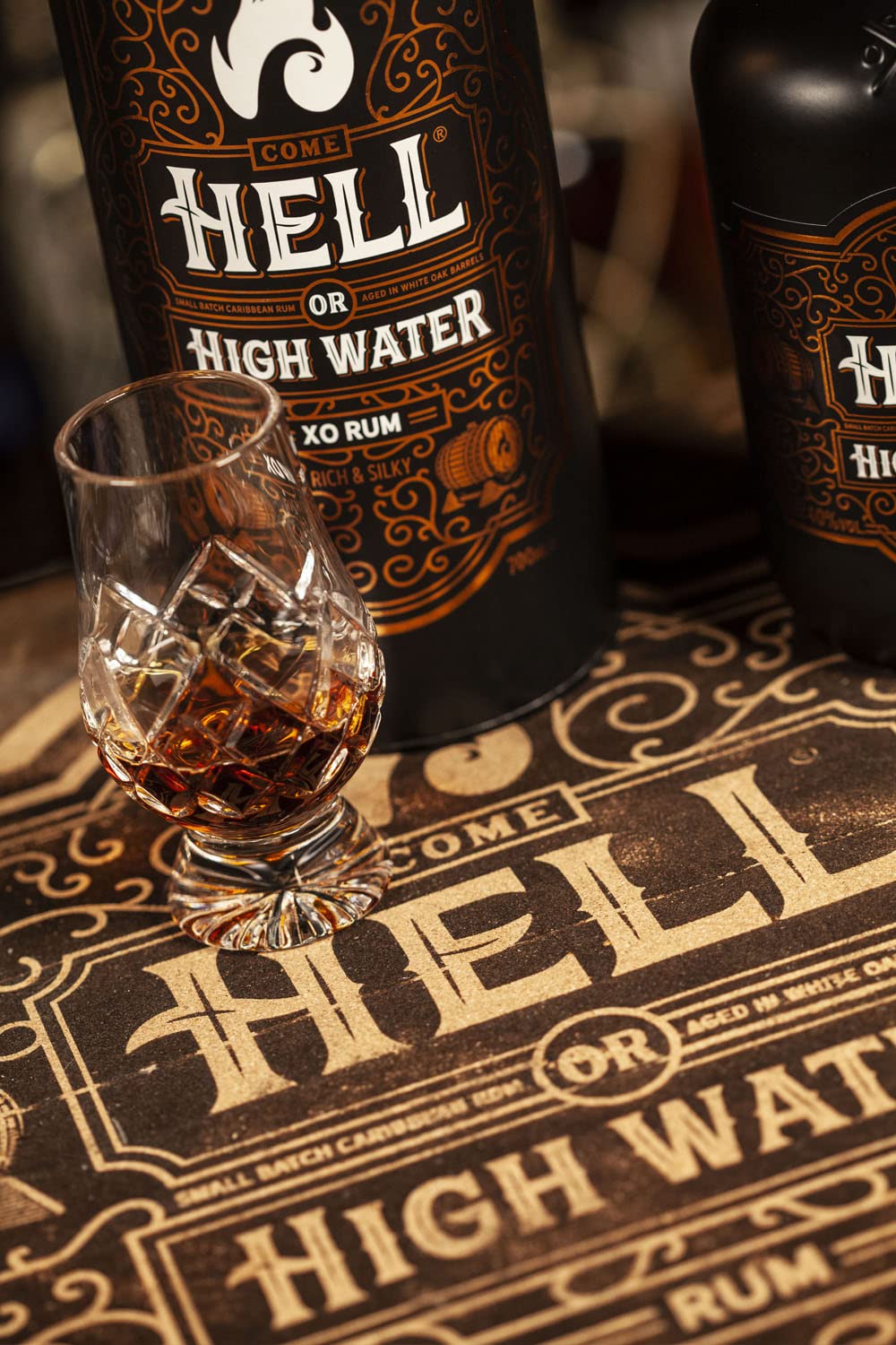 HELL OR HIGH WATER XO Premium Dark Rum with Gift Tube 70cl - Craft & Spiced Rum Box