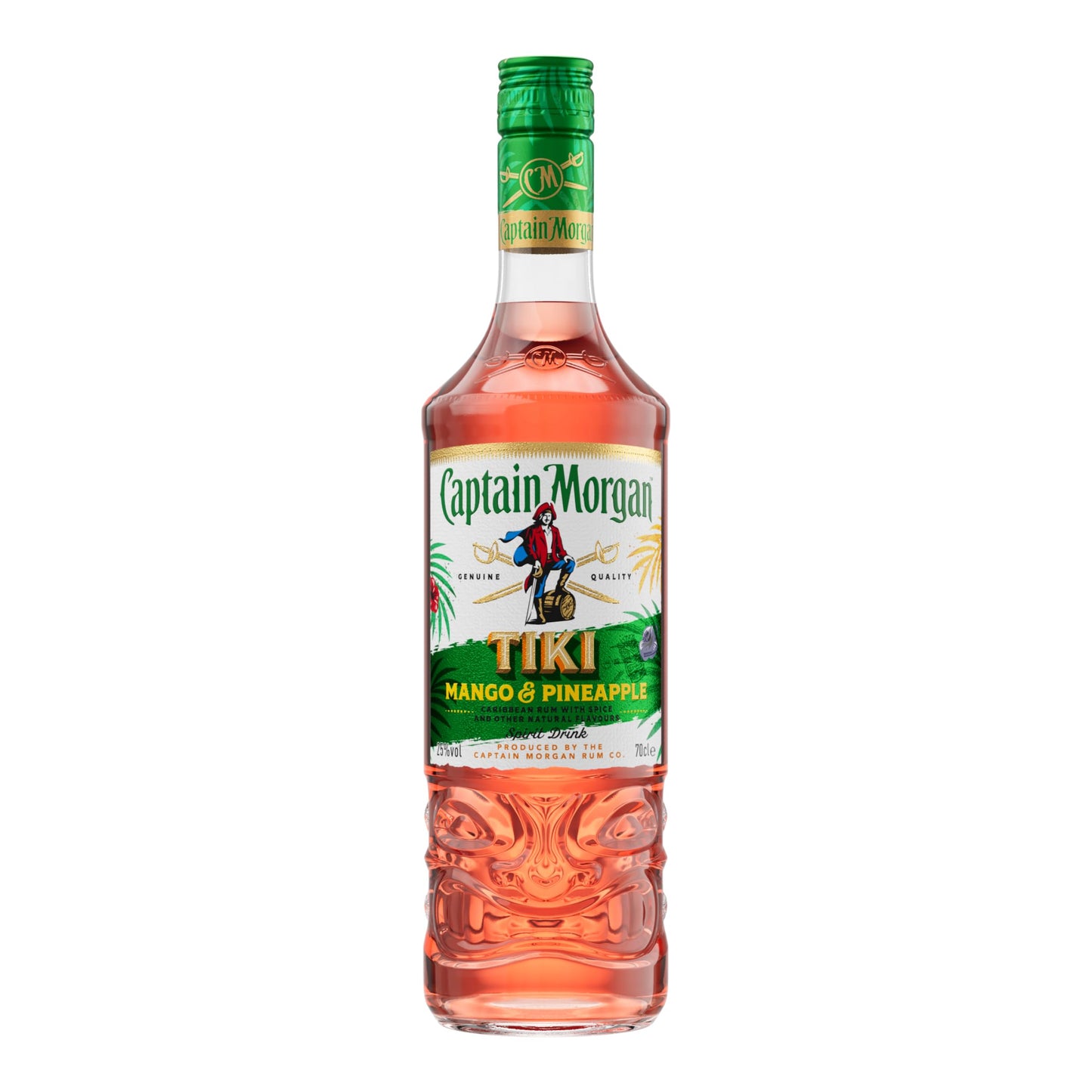 Captain Morgan Tiki Pineapple & Mango | 25% vol | 70cl | Rum Based Spirit Drink | in a Tiki Totem Shaped Bottle | Taste of the Tropics | for Tiki Drinks or a Cocktail - Craft & Spiced Rum Box