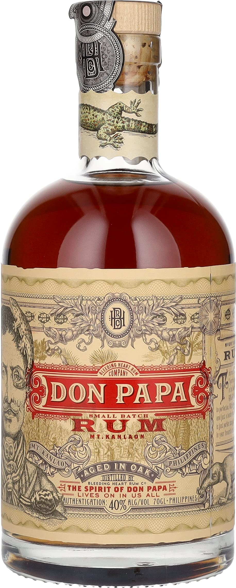 Don Papa Rum 70cl - 40% ABV Dark Aged Sipping Rum: Distilled in Sugarlandia, Philippines | Expertly Matured in American Oak | Great for Cocktails - Craft & Spiced Rum Box