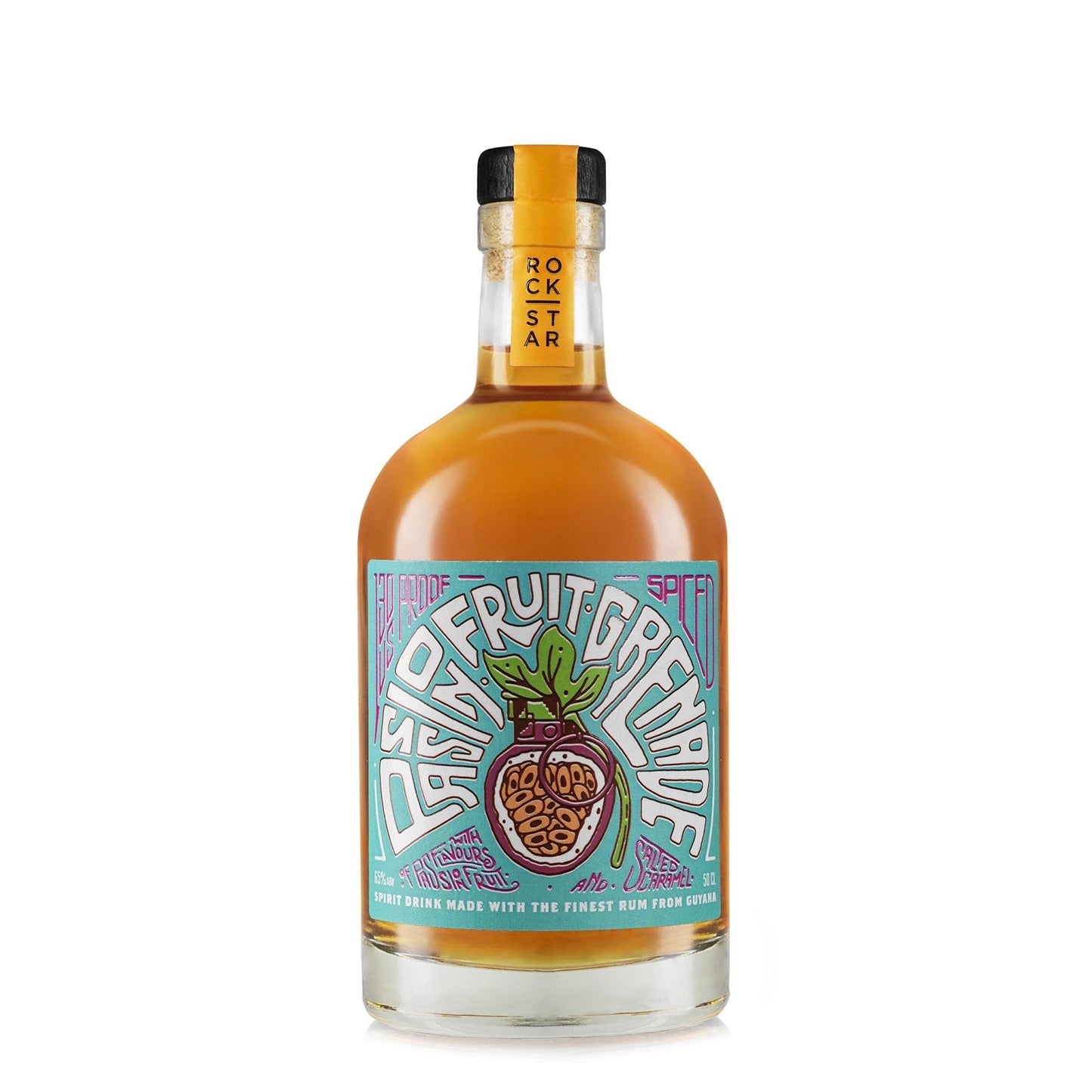 Rockstar Spirits Pineapple Grenade Premium Overproof Spiced Rum 50cl, 65% ABV & Passionfruit Grenade Premium Overproof Spiced Rum 50cl, 65% ABV - Craft & Spiced Rum Box