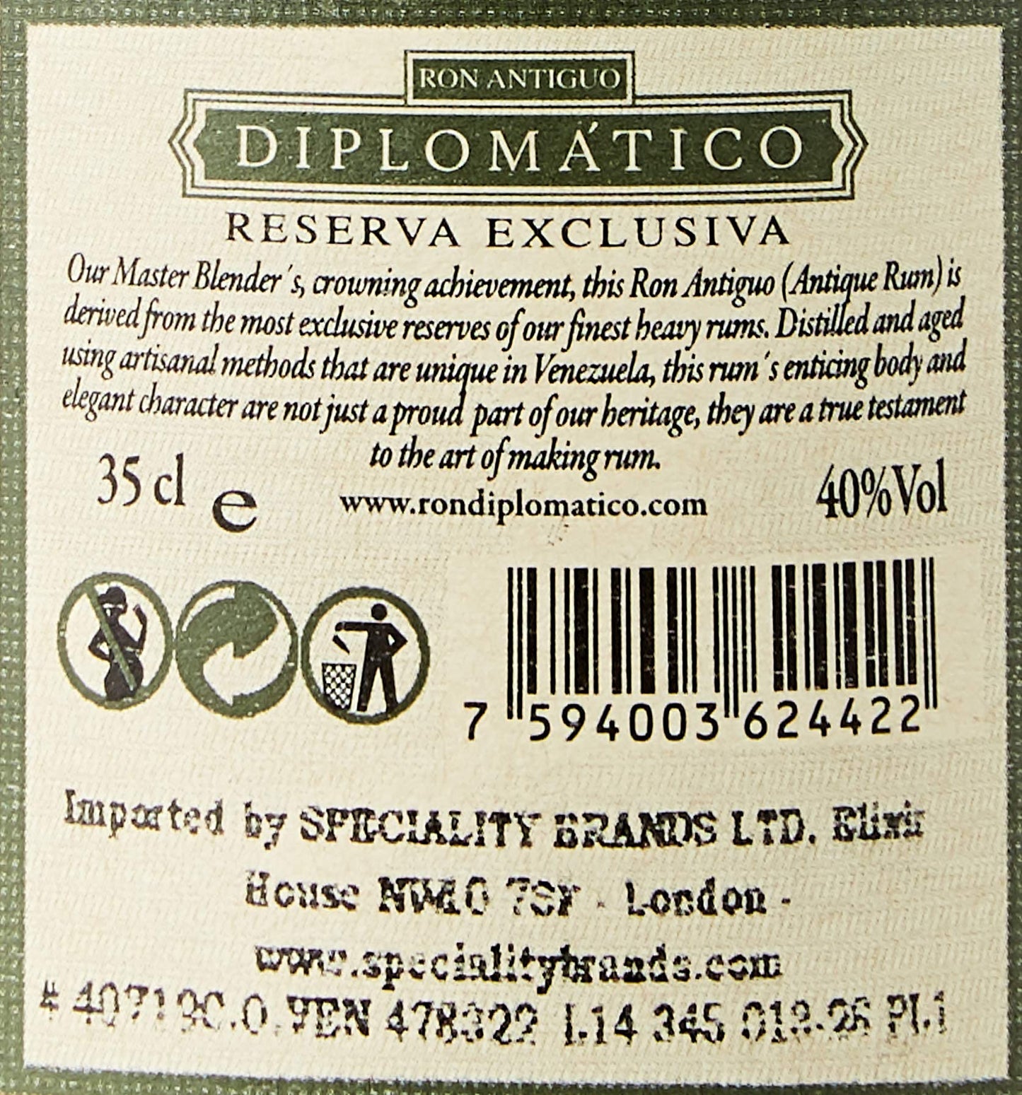 Diplomatico Reserva Exclusiva Rum, 35 cl - Craft & Spiced Rum Box