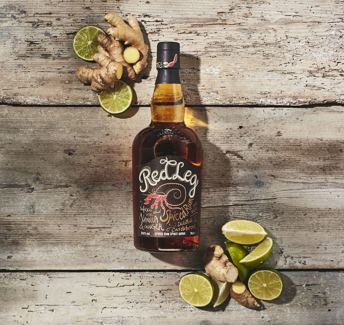 RedLeg Banana Rum - Premium aged Caribbean rum infused with banana, 70cl & Spiced Rum, 70 cl - Craft & Spiced Rum Box