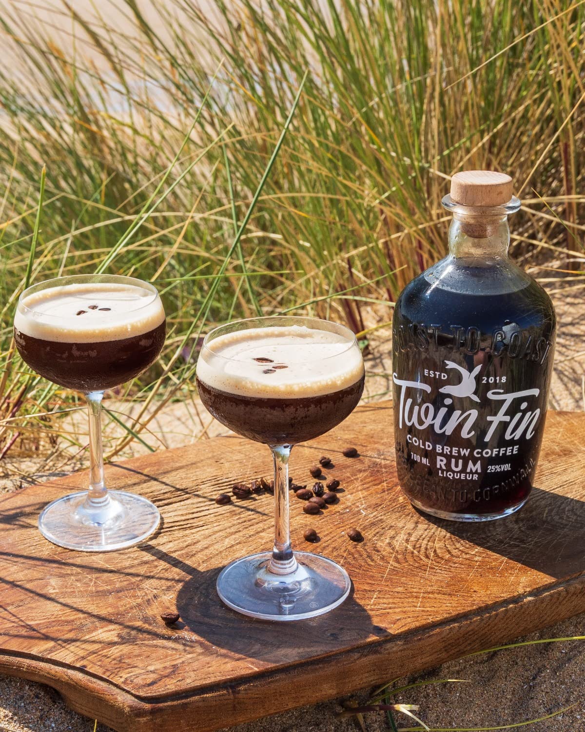 Twin Fin Spiced Golden Rum, 70 cl & Twin Fin Cold Brew Coffee Rum Liqueur, 70cl - Craft & Spiced Rum Box